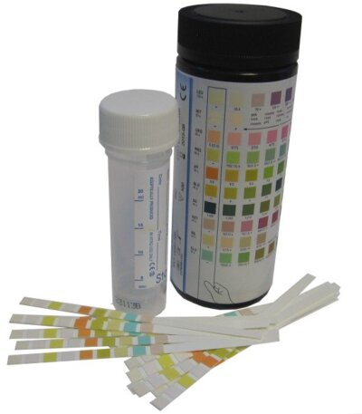 Urine Test Complete Kit Include Urine Test Bottles Temperature Test Urine Strip Sticker and Hidden Detachable Zipper Pouch Portable Travel Bottle for Urine Testin 